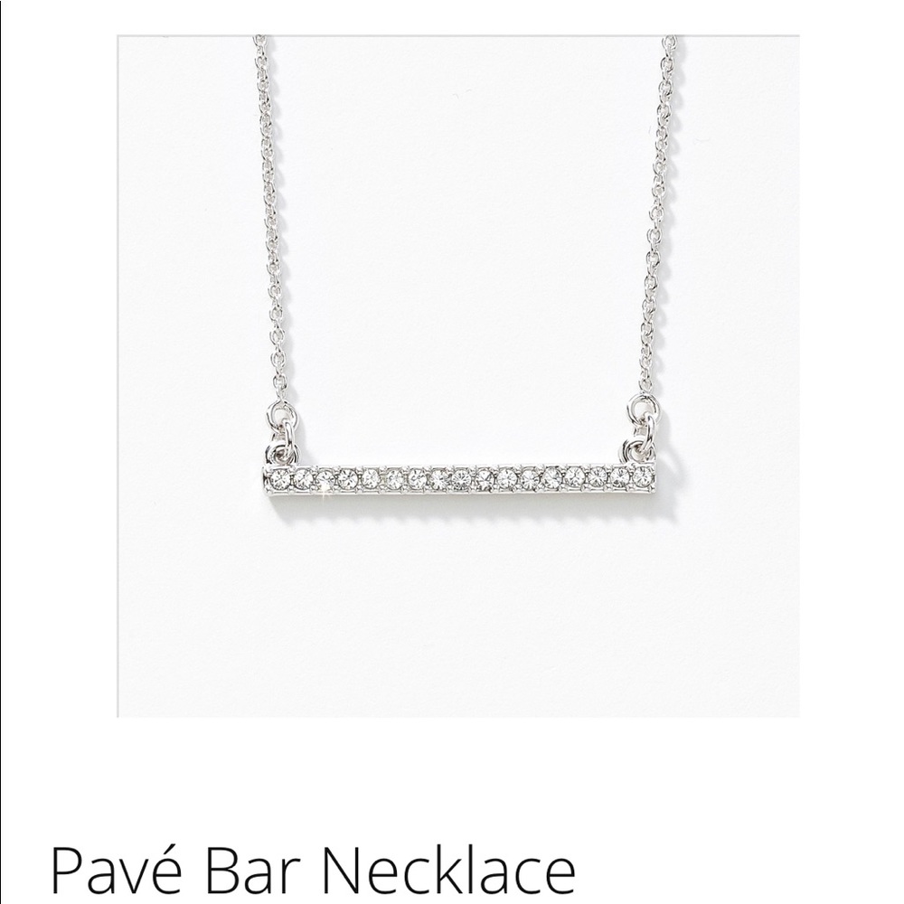 Touchstone Crytal Pave Bar Necklace